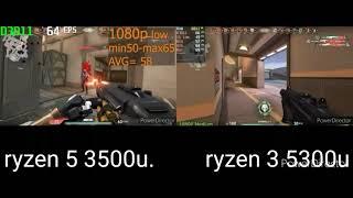 gaming test between ryzen 3 5300u vs ryzen 5 3500u