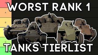 WORST RANK 1 TANKS TIERLIST in WAR THUNDER