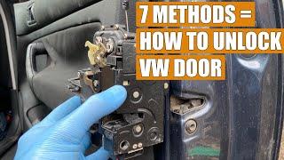 7 ways to open / unlock front & rear door lock stuck in lock position (doesn't open) VW Golf 4, Polo