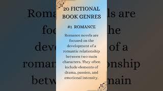 Fictional Book Genres: Romance. #shorts