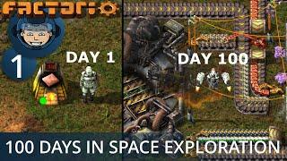 I Spent 100 Days in Factorio "Space Exploration" to Build an Interplanetary Mega Base (Days 1-100)