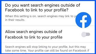 How To Stop Search Engine Outside Of Facebook To Link To Your Profile.