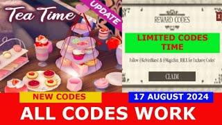 *NEW CODES WORK*  Tea Time || Dessert Buffet ROBLOX | LIMITED CODES TIME | 17 AUGUST 2024