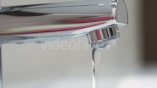 A Thin Stream Of Water Pours From The Faucet - Stock Footage | VideoHive 15023847