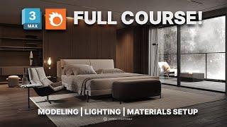 Modeling a Bedroom scene in 3ds max - 3ds Max + Corona Render Full Course!