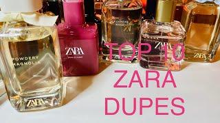 TOP 10 ZARA PERFUMES | ZARA DUPES | VIOLET BLOSSOM RED VANILLA and more!