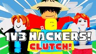 The Most INSANE 3 HACKERS CLUTCH In Roblox Bedwars!