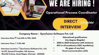 IT jobs for Freshers | Chennai Walk-in Drive for Freshers | 2024 jobs in Chennai | Enge Velai