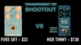 PURE SKY VS MXR TIMMY - TRANSPARENT OVERDRIVE SHOOTOUT #3 - GUITAR PEDAL SHOOTOUT