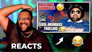 TBONE REACTS TO @8bitGoldygg SLEEPING ON LIVE STREAM  *EPIC FUNNY*