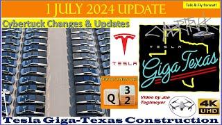 Grout Silo Removal, S Ext Roofing & Glass Pane Trim Install! 1 July 2024 Giga Texas Update (07:25AM)