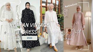 SHOPEE HAUL VINTAGE DRESS KOREAN STYLE EDISI KELUARAN TERBARU 2023 | Inspirasi OOTD Vintage