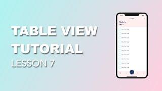 UITableView Swift 5 Tutorial - Lesson 7 (2020)