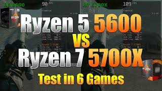 Ryzen 5 5600 vs Ryzen 7 5700X | Test in 6 Games | 1080p | RTX 4060 Ti 8Gb, 32GB RAM, SSD Gen 4