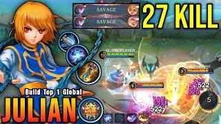 2x SAVAGE + 27 Kills!! Julian 100% BROKEN HERO!! - Build Top 1 Global Julian ~ MLBB