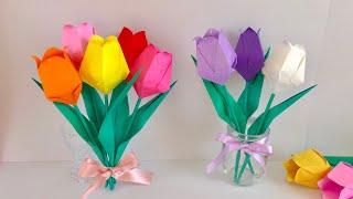 【折り紙】チューリップ  Origami Tulip