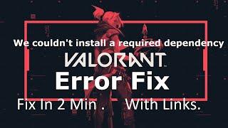 Valorant windows 7 fix we couldn't install a required dependency #valorant