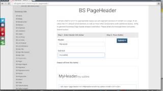 Bootstrap pageHeader