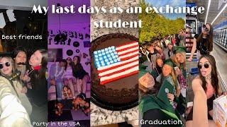 MY LAST DAYS AS AN EXCHANGE STUDENT| graduation, parties, friends, shopping, food,