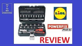 Powerfix Profi Plus Socket Set 53 Piece UNBOXING REVIEW (Lidl chrome vanadium steel S2)