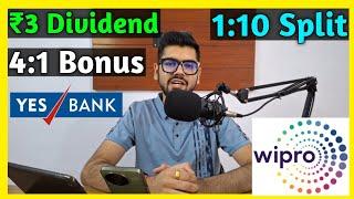 6 Shares • Yes Bank • Wipro Ltd • Declared High Dividend, Bonus & Split With Ex Date's