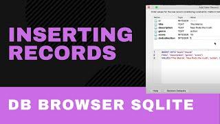 Inserting records - DB Browser for SQLite - part 4