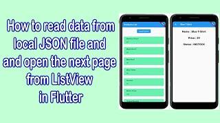 How to read data from local JSON file and open the next page from ListView  | Json Parse in Flutter