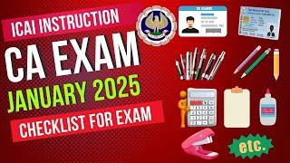 ICAI New Instruction Released | CA Exam January 2025 Checklist Items For CA foundation & CA inter