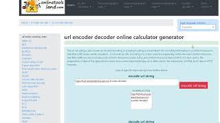 url encoder decoder string online