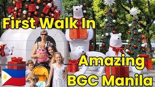 FIRST TIME IN AMAZING BGC MANILA Our FAMILY REACTION Walk In The City Philippines 