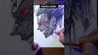 Drawing Sukuna - Normal vs Psycho artist #art #shorts