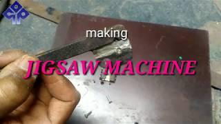 Making jigsaw machine with table attached using scotch yoke mechanism