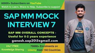 SAP MM Mock Interview 6 || Real-Time Interview Questions and Answers || SAP Best Videos in YouTube