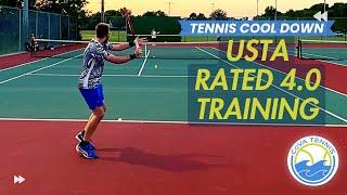 USTA Rated 4.0 Tennis Rally | Court Level View