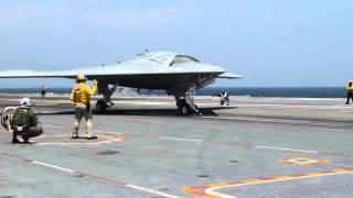 X-47B Completes First Carrier-based Arrested Landing