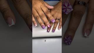 6WEEK TRANSFORMATION: LAVENDER FLORAL NAILS 🪻 #watchmework #summernails #3dnails #texturenails