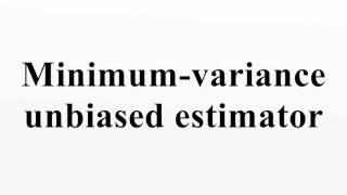 Minimum-variance unbiased estimator