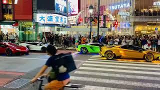 LAMBO in Shibuya Crosswalk #lamborghini #shibuyacrossing #tokyo