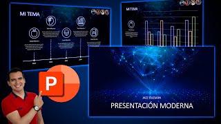 Presentación estilo Holograma NEON super fácil y moderna en PowerPoint 