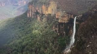 Waterfalls of Govetts leap, Blackheath , Blue Mountains, NSW,Australia after bushfires