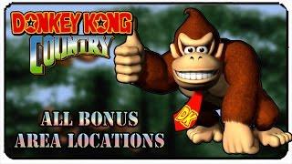 Donkey Kong Country - All Bonus Area Locations [SNES]