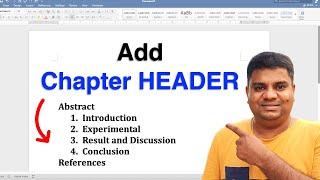 How To Add Chapter Header In Word