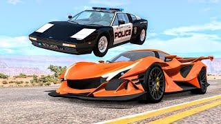 Crazy Police Chases #96 - BeamNG Drive Crashes