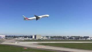 Emirates Boeing 777-300ER Go-around @ Paine Field Everett