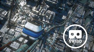 4K 60P VR180  Cyber AerialCity Roller Coaster Rides Challenge VR sickness videos
