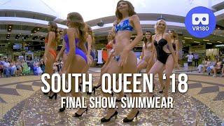 VR180 3D. Beauty contest South Queen '18 final show. Bikini swimsuits