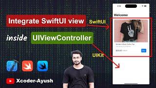 How to integrate SwiftUI view inside UIKit UIViewController with action | Swift | SwiftUI | Xcode-15