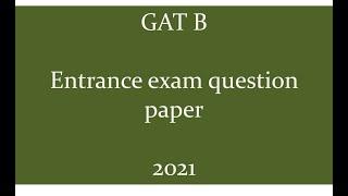 GAT B 2021 question paper /IIT JAM/CUCET/MSc entrnace exams