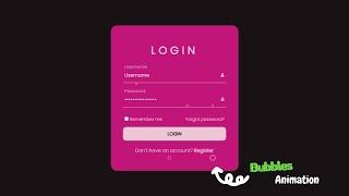 Login Form with Bubbles Animation using HTML & CSS | Login Form in HTML & CSS