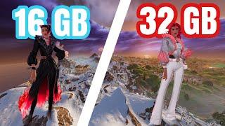 Fortnite 16gb vs 32gb Ram FPS Test